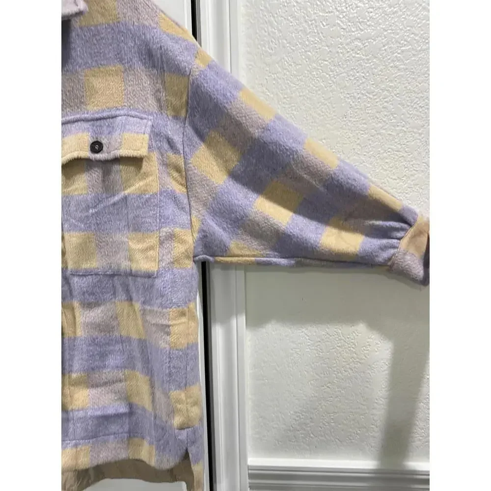 NWT Princess Polly Keelee Purple Plaid Oversized Jacket- Size Small/Medium - Picture 5 of 9